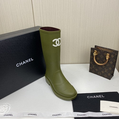 Chanel CC Logo Tall Rain Boots