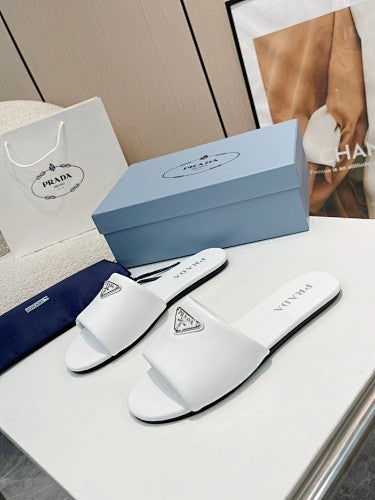 Prada Triangle Logo slide sandals