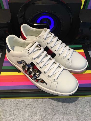 Gucci Ace Embellished Snake Sneakers