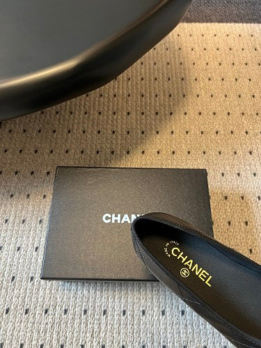 Chanel Oversized CC Logo Quilted Ballet Flats