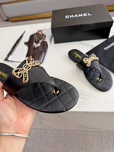 Chanel Quilted Thong Sandals