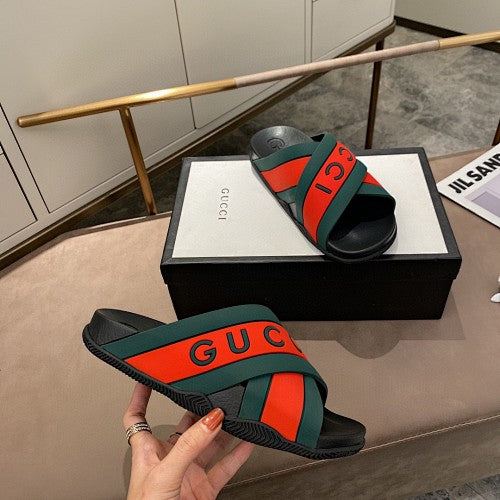 Gucci Logo Crossover Slide Sandals