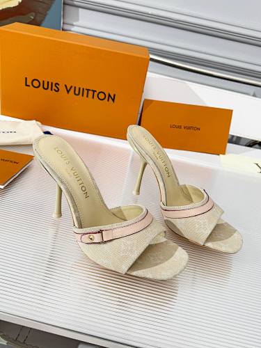 Louis Vuitton monogram mule sandals / heeled slide sandals