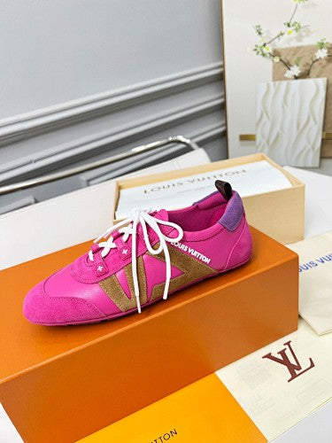 Louis Vuitton LV V-Sign Suede & Nylon Low-Top Sneakers