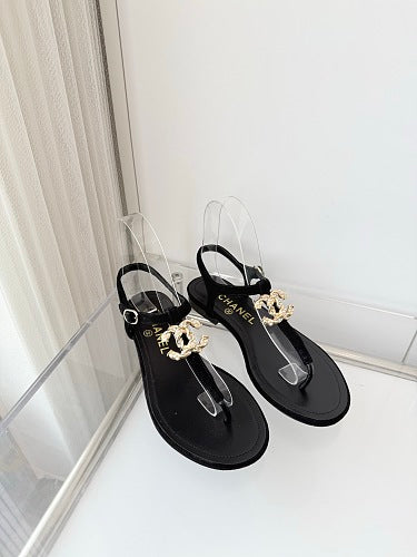 Chanel CC Thong Slingback Sandals
