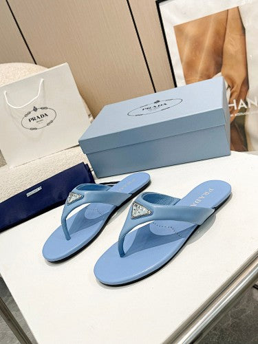 Prada Triangle Logo thong sandals