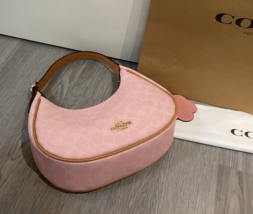 Coach Pink Signature Hobo Shoulder Bag