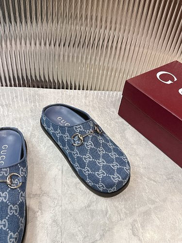 Gucci GG Denim Horsebit Mule Clogs
