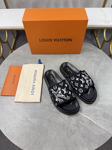 Louis Vuitton Monogram LV Initials Pool Slide Sandals