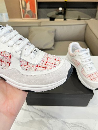 Chanel CC Tweed & Leather Chunky Low-Top Sneakers
