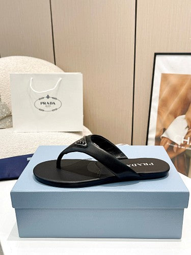 Prada Triangle Logo thong sandals
