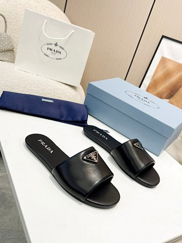 Prada Triangle Logo slide sandals