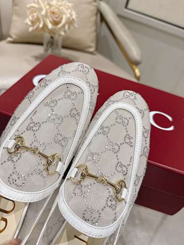 Gucci Horsebit GG Crystal Loafers