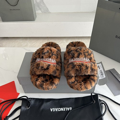 Balenciaga furry slide sandals
