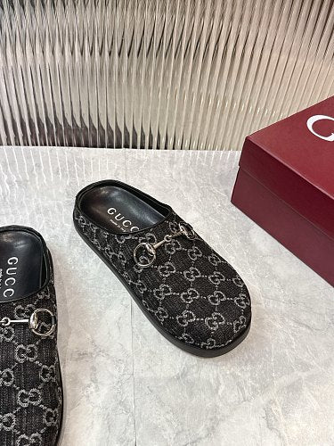 Gucci GG Monogram Horsebit Mule Clog