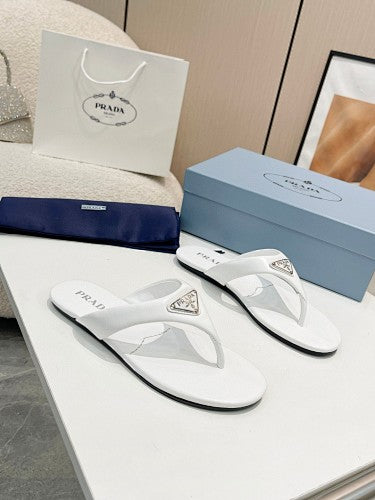 Prada Triangle Logo thong sandals