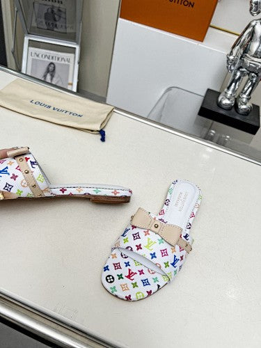 Louis Vuitton Multicolor Monogram Flat Slide Sandals