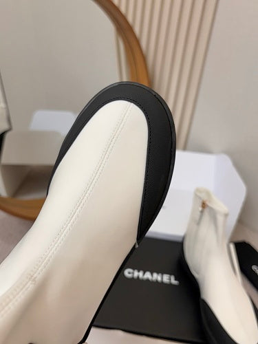 Chanel CC Logo Sock Ankle Boots