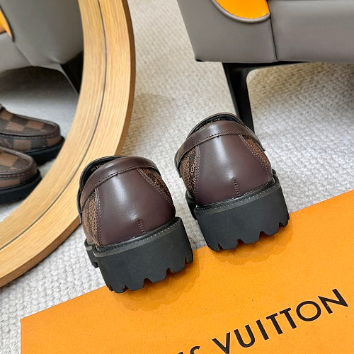 Louis Vuitton LV Initials Damier Ebene Chunky Lug-Sole Loafers