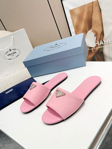 Prada Triangle Logo slide sandals