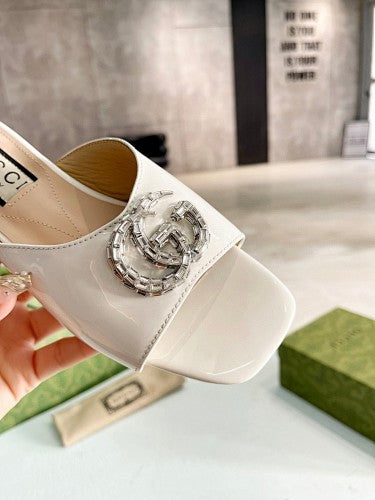 Gucci Double G crystal-embellished slide sandals
