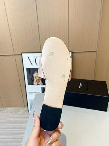 Saint Laurent YSL Cassandre Logo slide sandals