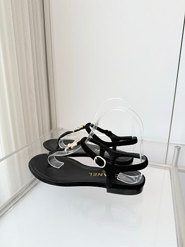Chanel CC Thong Slingback Sandals