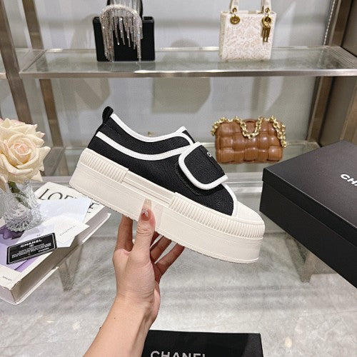 Chanel black-and-white Mary Jane platform sneakers