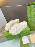 Gucci GG Perforated Platform Slide Sandals