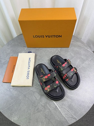 Louis Vuitton LV Trainer/Pool-Style Double-Strap Slide Sandals
