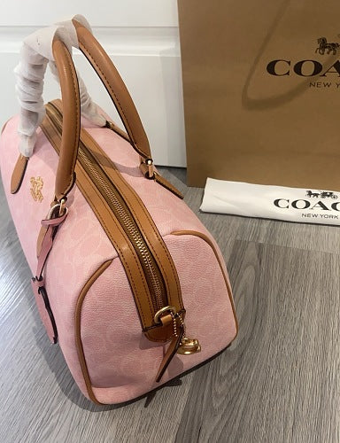 Coach Pink Signature Boston Satchel