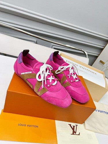 Louis Vuitton LV V-Sign Suede & Nylon Low-Top Sneakers