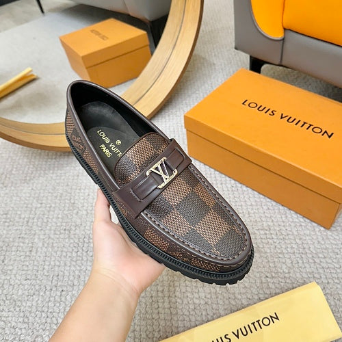 Louis Vuitton LV Initials Damier Ebene Chunky Lug-Sole Loafers