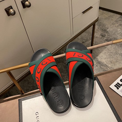 Gucci Logo Crossover Slide Sandals