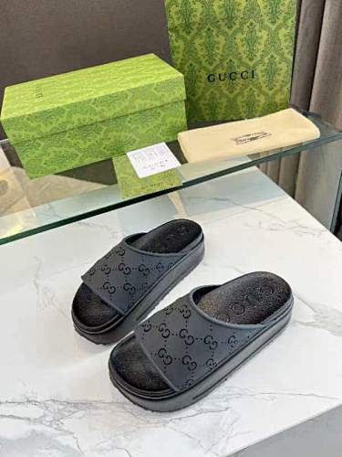 Gucci GG Perforated Platform Slide Sandals