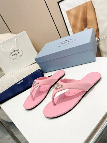 Prada Triangle Logo thong sandals