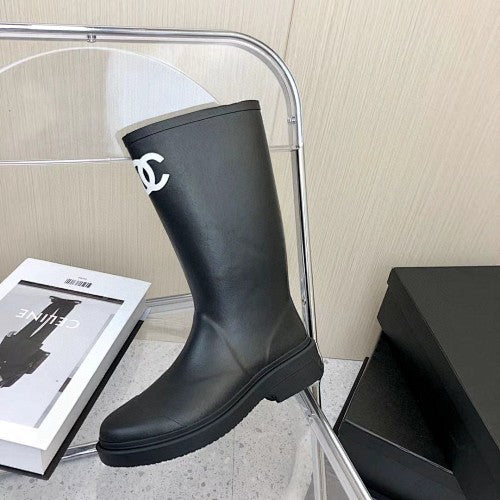 Chanel CC Logo Tall Rain Boots