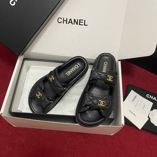 Chanel Quilted CC Dad Sandals