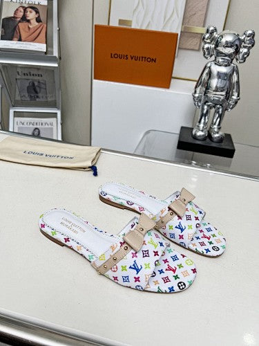 Louis Vuitton Multicolor Monogram Flat Slide Sandals