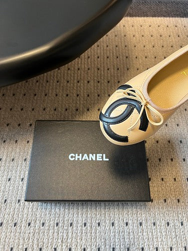 Chanel Oversized CC Logo Ballet Flats