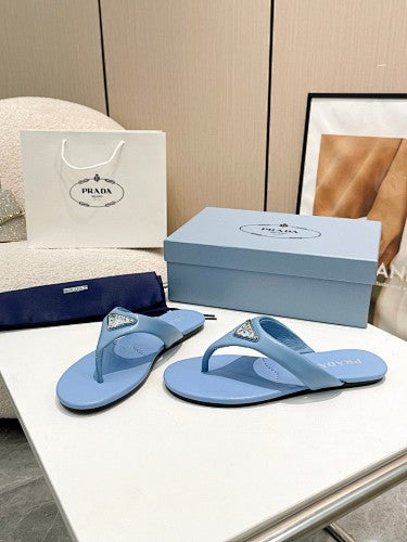 Prada Triangle Logo thong sandals