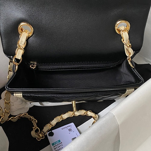 Chanel Black & Beige Two-Tone Quilted Flap Bag