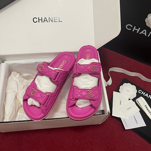 Chanel Quilted CC Dad Sandals