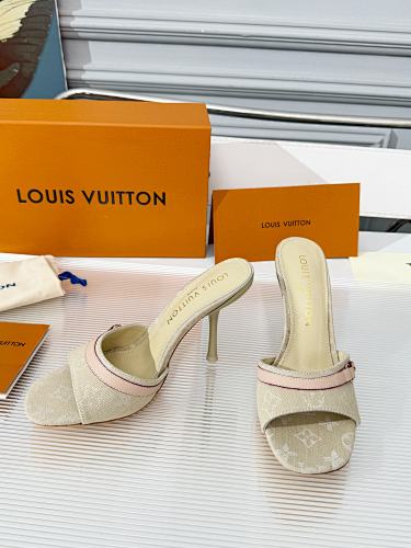 Louis Vuitton monogram mule sandals / heeled slide sandals