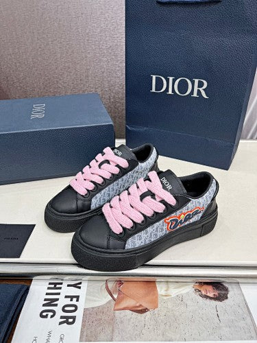Dior Pink & Black Oblique Platform Sneakers