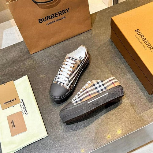 Burberry Check Low-Top Platform Sneakers