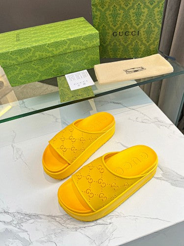 Gucci GG Perforated Platform Slide Sandals