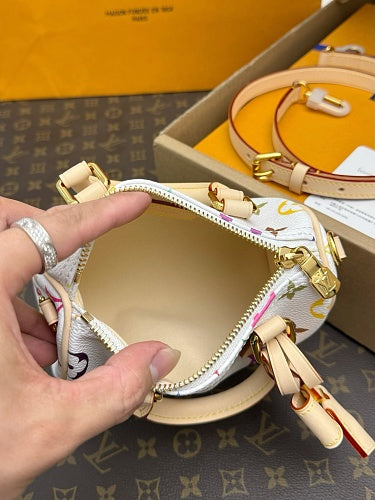 Louis Vuitton × Takashi Murakami Nano Speedy White Monogram Multicolore Canvas