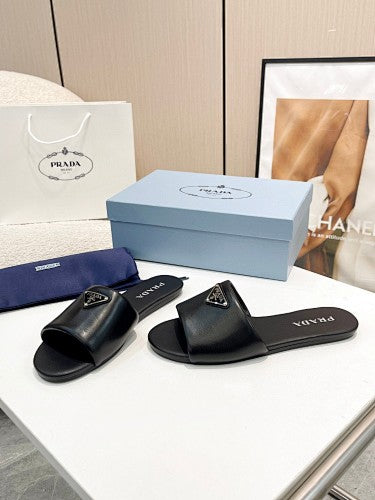 Prada Triangle Logo slide sandals