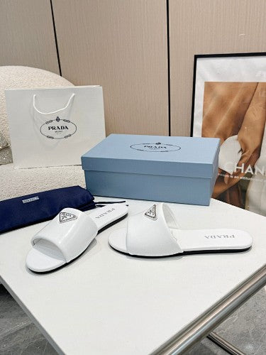 Prada Triangle Logo slide sandals